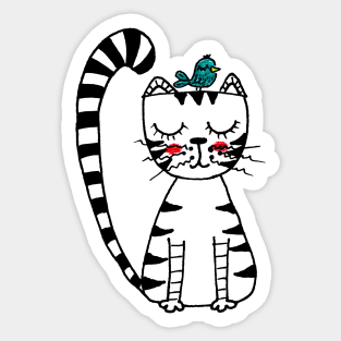 Yuna Cat | An Unlikely Friendship Blossoms Sticker